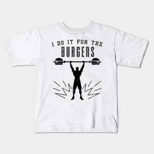 Lift for Burgers - blk Kids T-Shirt